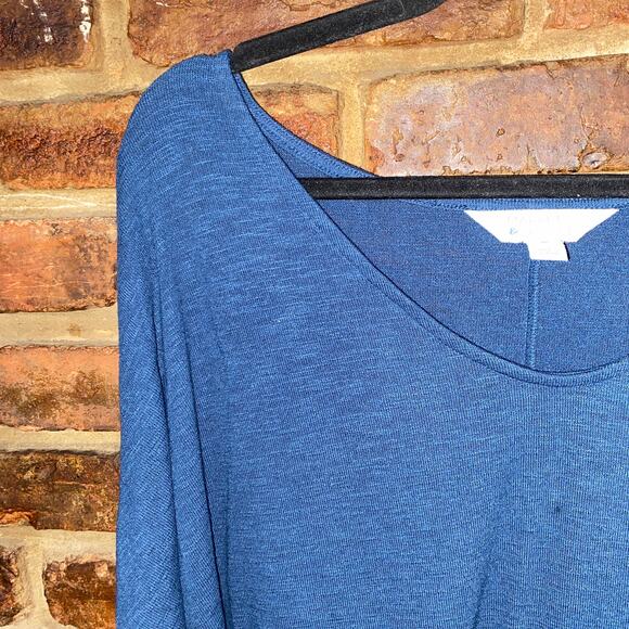Market & Spruce Blue Knit Pullover V-Neck Lightweight Sweater Women's Size XXL - Picture 2 of 5